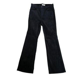 Ann Taylor‎ Loft High Rise Brushed Velvet Boot Cut Black Luxe Dressy Jeans 28x29